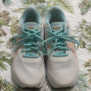 Asics Women's White and Teal Athletic Shoes
